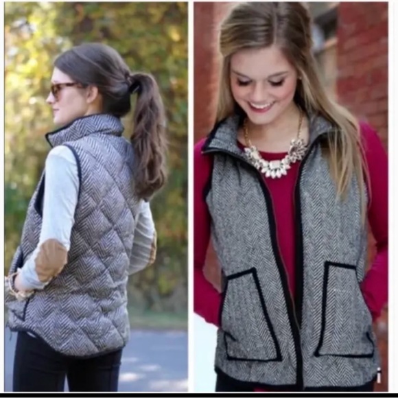 J crew quilted down fill herringbone vest - Picture 4 of 8